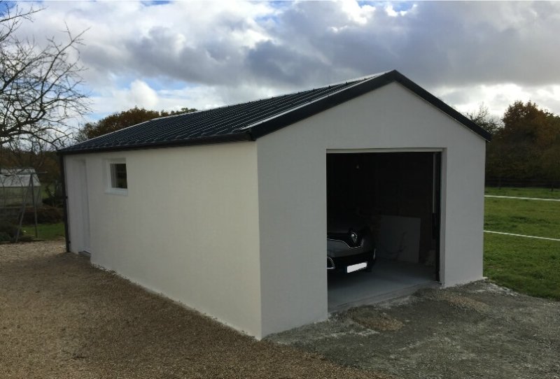 Garage Indept 2P béton enduit Doizon 12 v2